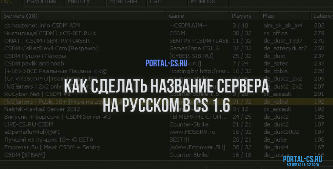 Как сделать название сервера CS:GO на Русском языке