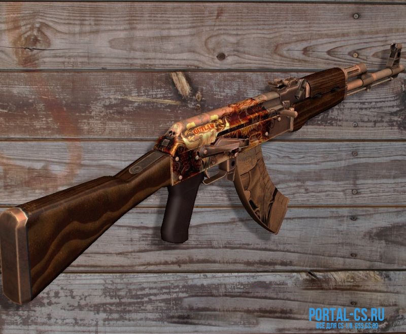 Скачать модель оружия AK-47 | Outlaw для CS:GO