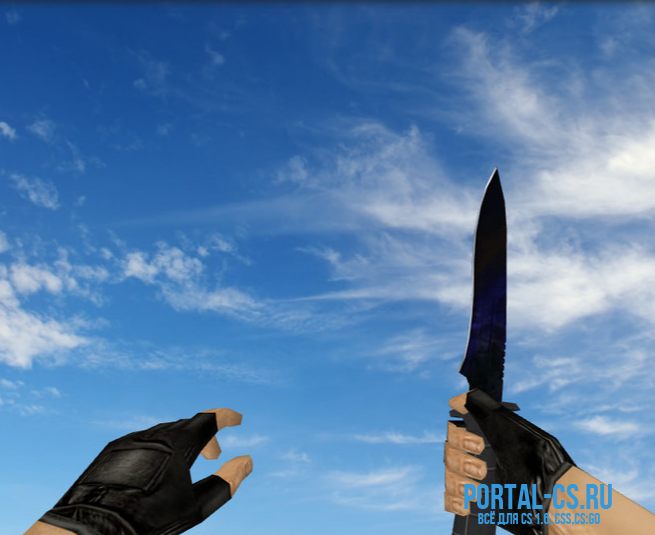 Скачать модель оружия Default Knife | Blue Night для CS 1.6